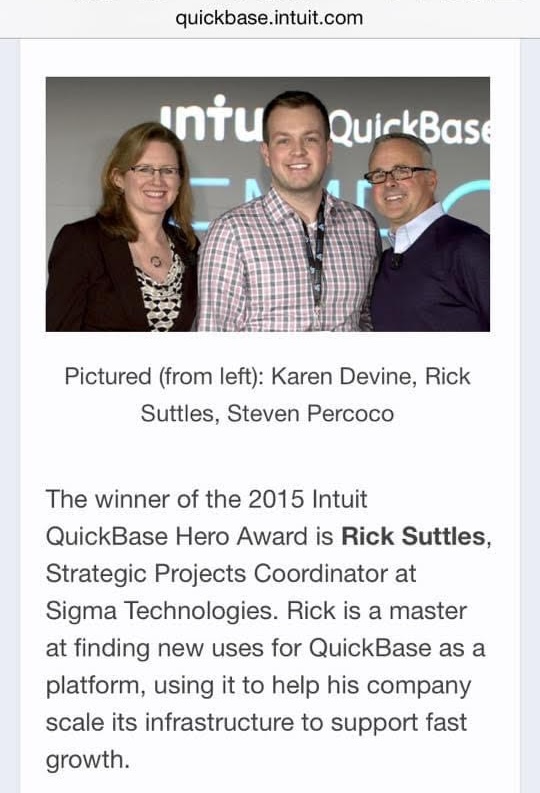 Intuit QuickBase Hero Award